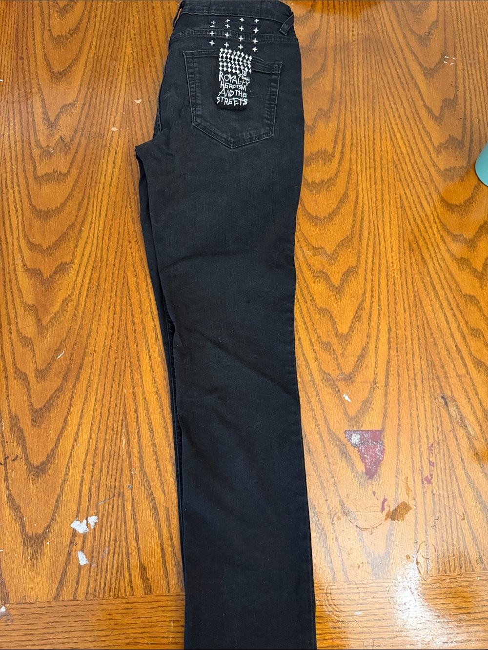 Ksubi Black Skinny Men's Jeans with Back Pocket Graphic